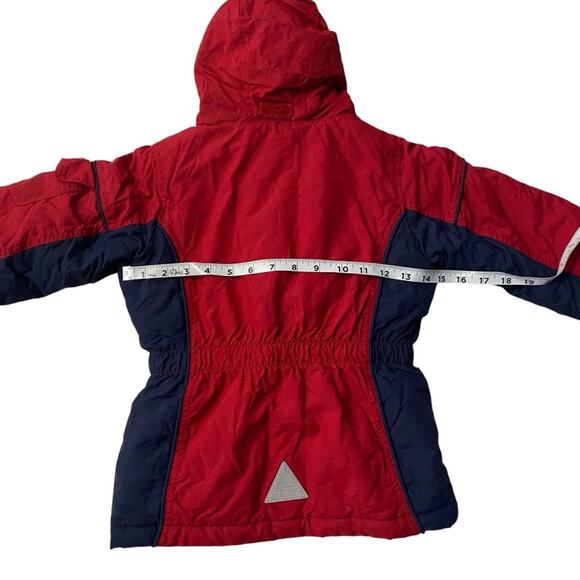 Boys L.L. Bean Size 4T Puffer Hoodie Jacket Red and Blue Thinsulate Insulation - Picture 10 of 13